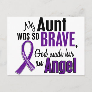 Purple Pancreatic Cancer Ribbon Postcard for Sale by anneweidner10