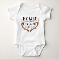 my aunt loves me, aunt shirt, deer antlers baby bodysuit my aunt loves me, aunt shirt, deer antlers baby bodysuit