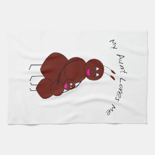 My Aunt Loves Me Cute Ant Family Hug Kitchen Towel