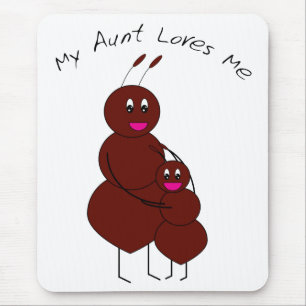 My Aunt Loves Me Cute Ant Pun Cartoon Mouse Pad