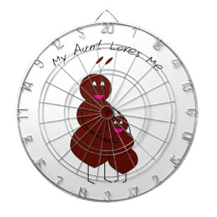 My Aunt Loves Me Cute Cartoon Ant Pun Dartboard