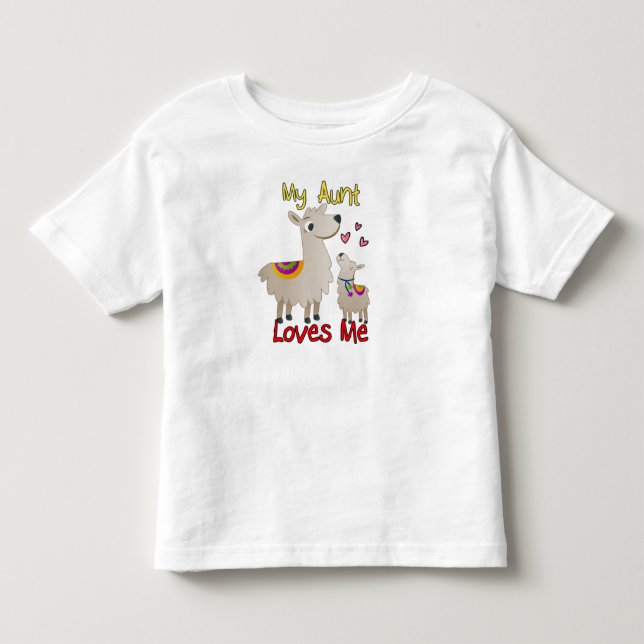 My Aunt Loves Me Llama Toddler T-shirt (Front)