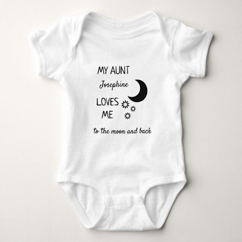 My Aunt loves me to the moon and back baby grow Baby Bodysuit