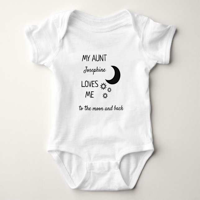 My Aunt loves me to the moon and back baby grow Bodysuit (Front)