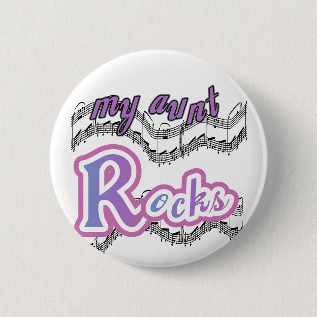 My Aunt Rocks Tshirts and Gifts Button (Front)