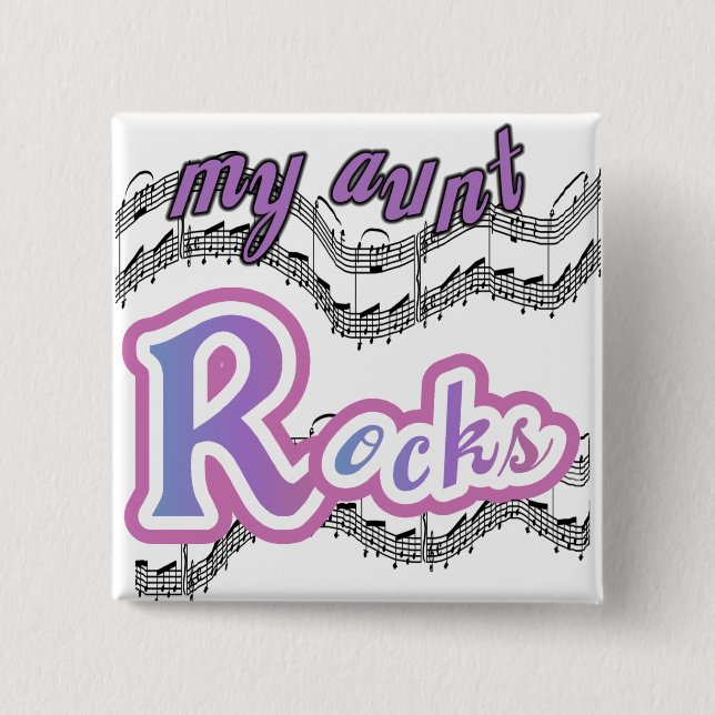 My Aunt Rocks Tshirts and Gifts Button (Front)