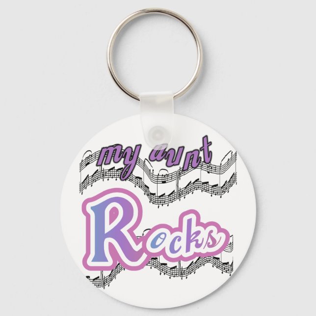 My Aunt Rocks Tshirts and Gifts Keychain (Front)