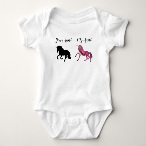 My Aunt Your Unicorn Horse  Bodysuit Jumpsuit Baby