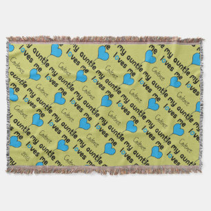 My Auntie Loves Me Customizable Heart Design Throw Blanket