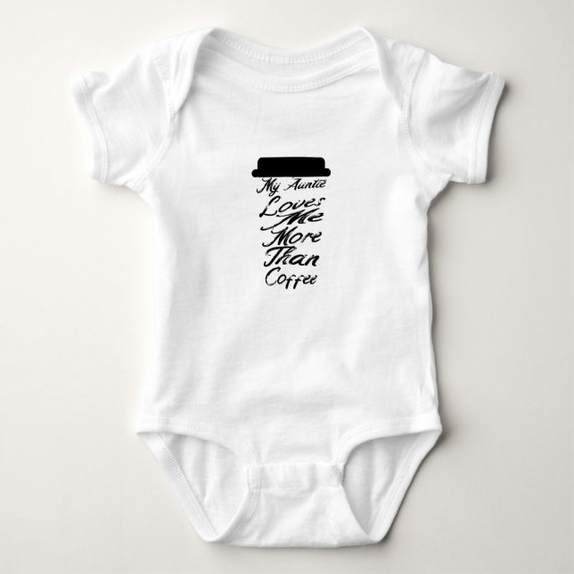 my auntie loves me more than coffee Funny Saying  Baby Bodysuit (Front)