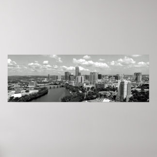 My Austin Skyline BW Poster