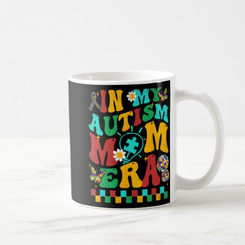 My Autism Mom Era Groovy Puzzle Piece Retro Mother Coffee Mug