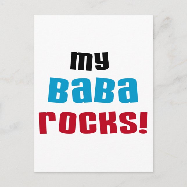 My Baba Rocks T-shirts and Gifts Postcard (Front)
