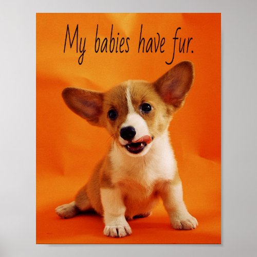 My babies have fur dog cute puppies puppy poster