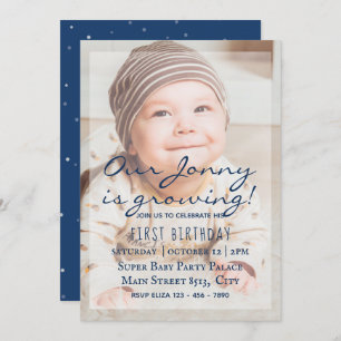 My Baby 1st Birthday - Simple Photo Invitation