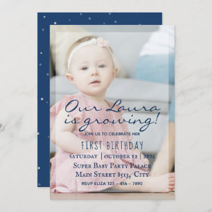My Baby 1st Birthday - Simple Photo Invitation