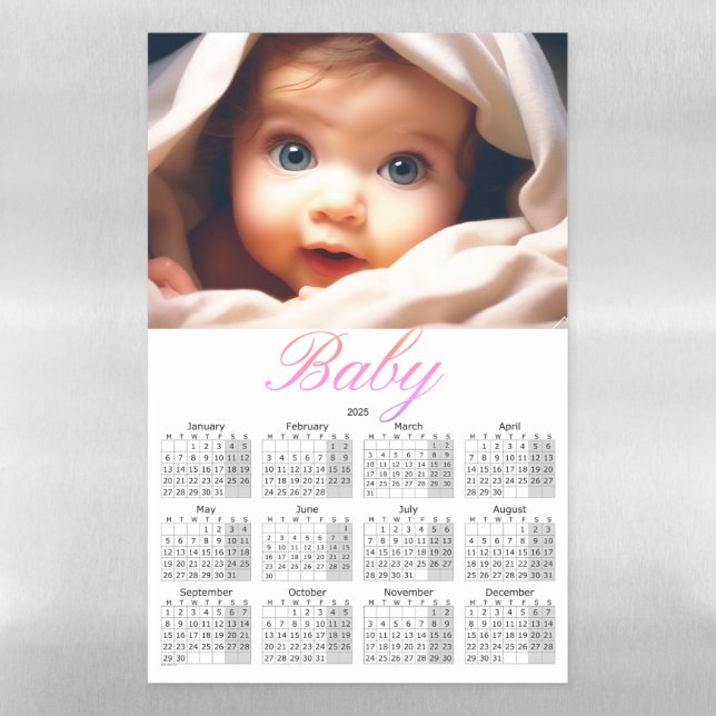 My Baby 2025 Calendar Magnetic Dry Erase Sheet (Vertical)