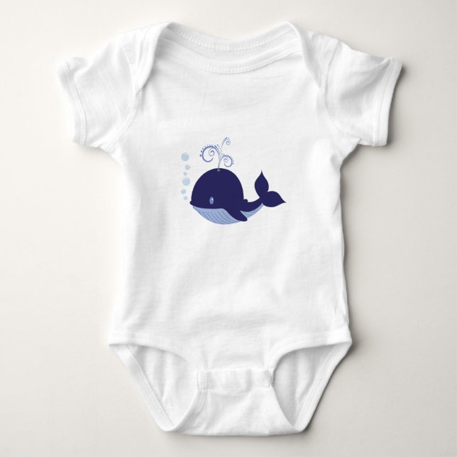 My Baby Blue Whale Baby Bodysuit (Front)