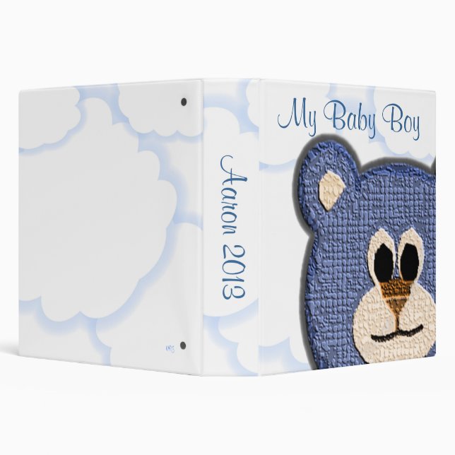 My Baby Boy Teddy Bear Album 3 Ring Binder (Background)