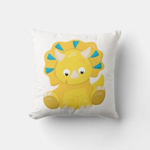 My Baby Dinosaur Triceratops Throw Pillow