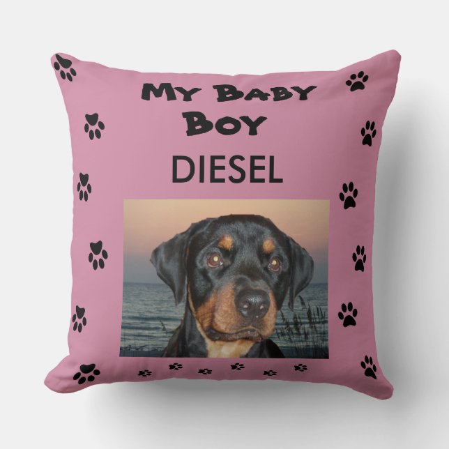 My Baby Dog Throw Pillow (Front)