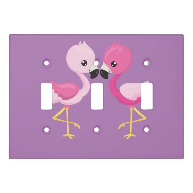 My Baby Flamingos Light Switch Cover (Front)