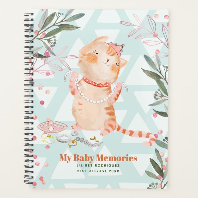 My Baby Memories Personalized Princess Cat Theme Planner (Front)