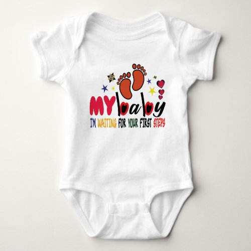 My baby on his first day Valentines day Baby Bodysuit