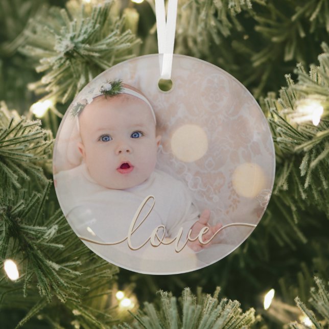 My Baby Photo Custom Glass Ornament (Insitu)