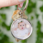 My Baby Photo Custom Keychain<br><div class="desc">Your favorite baby photo on a keychain! Upload your own image to create your keychain for yourself or give as a gift to family,  friends,  parents and grandparents! The word love in a check script is featured over your photo.</div>