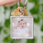 My Baby Photo Custom Keychain<br><div class="desc">Your favorite baby photo on a keychain! Upload your own image to create your keychain for yourself or give as a gift to family,  friends,  parents and grandparents! The word love in a check script is featured over your photo.</div>