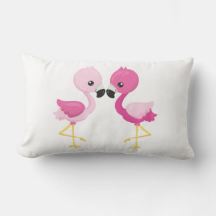 My Baby Pink Flamingos Lumbar Pillow