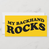 My backhand rocks tennis photo card (Front)