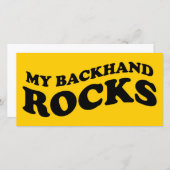 My backhand rocks tennis photo card (Front/Back)