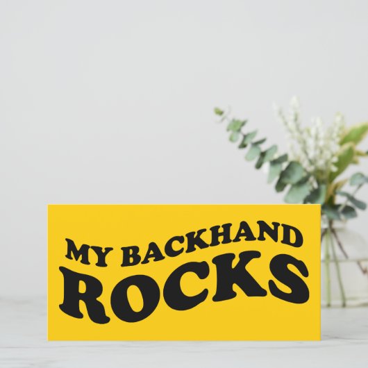 My backhand rocks tennis photo card (Standing Front)