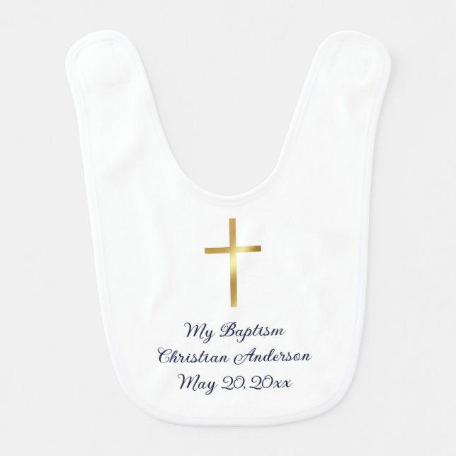 My Baptism Boy Elegant  Baby Bib (Front)