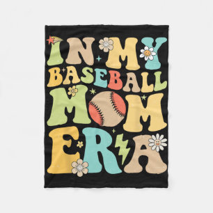 My Baseball Mom Era Funny Baseball Mama Mothers Da Fleece Blanket