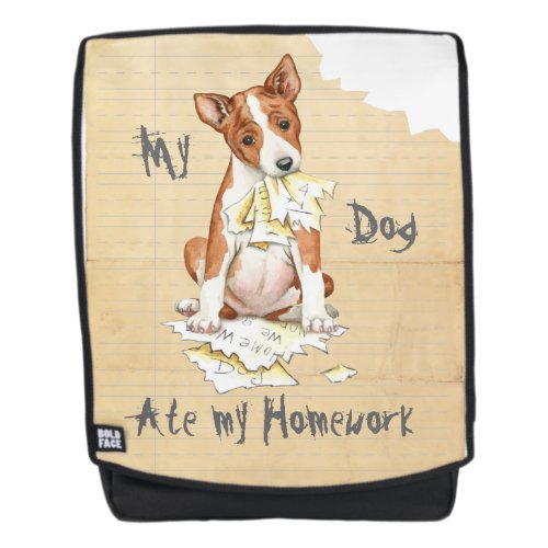 My Basenji Ate My Homework Backpack