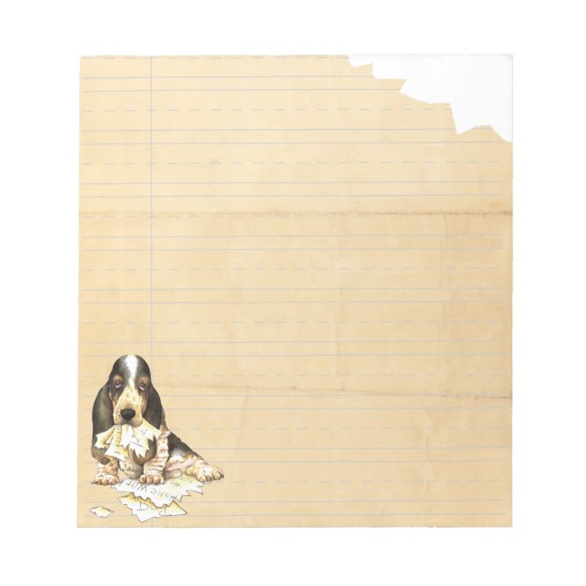 My Basset Ate My Homework Notepad (Front)