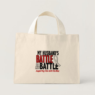 My Battle Too 1 Husband BONE / LUNG CANCER Mini Tote Bag