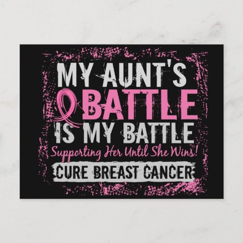 My Battle Too 2 Breast Cancer Aunt Postcard