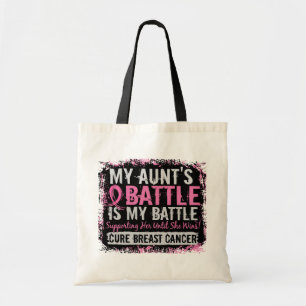 My Battle Too 2 Breast Cancer Aunt Tote Bag