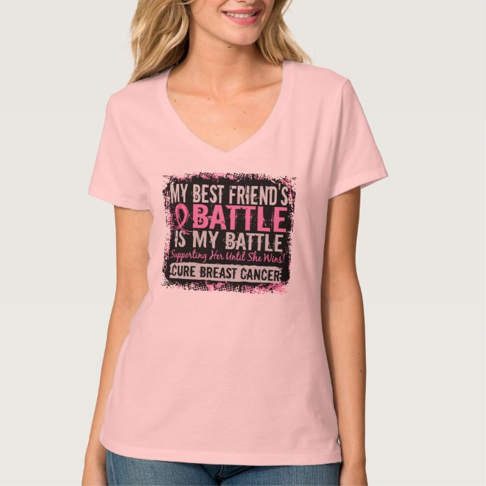 My Battle Too 2 Breast Cancer Best Friend T-Shirt | Zazzle