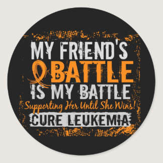 My Battle Too 2 Leukemia Friend Female Classic Round Sticker