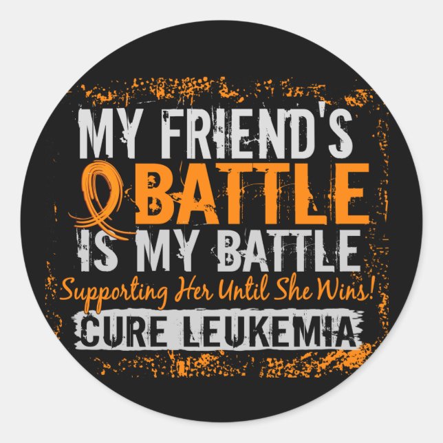 My Battle Too 2 Leukemia Friend Female Classic Round Sticker (Front)