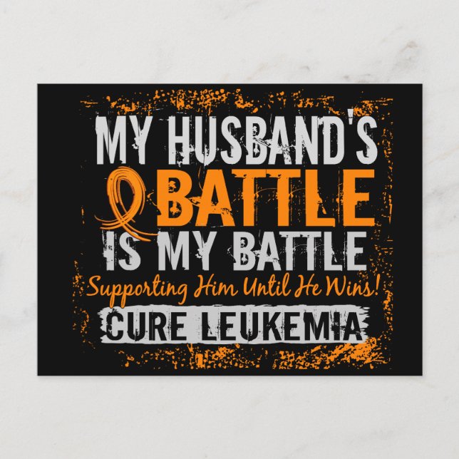 My Battle Too 2 Leukemia Husband Postcard (Front)