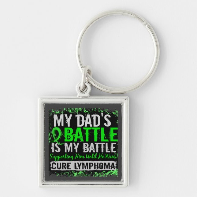 My Battle Too 2 Lymphoma Dad Keychain (Front)