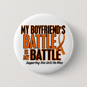 My Battle Too Boyfriend Leukemia Pinback Button