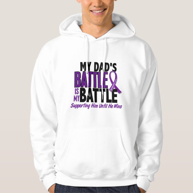 My Battle Too Dad Pancreatic Cancer Hoodie (Front)