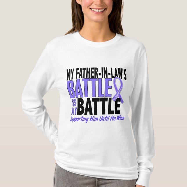 My Battle Too Father-In-Law Esophageal Cancer T-Shirt (Front)